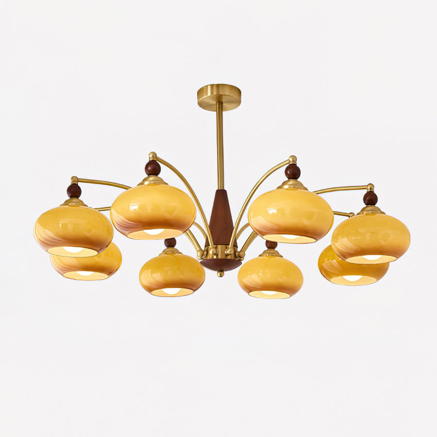Delira Plafondlamp Retro Hout & Goudglas