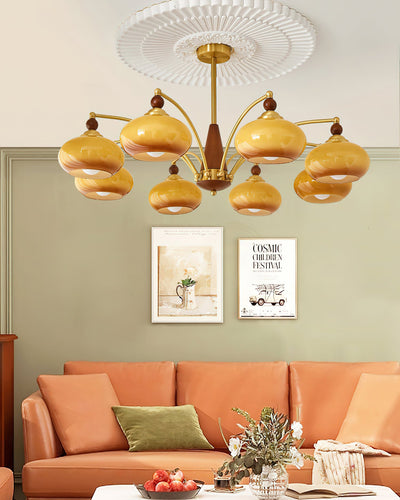 Delira Plafondlamp Retro Hout & Goudglas