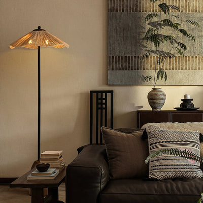 Delira Vloerlamp Met Raffia Kap