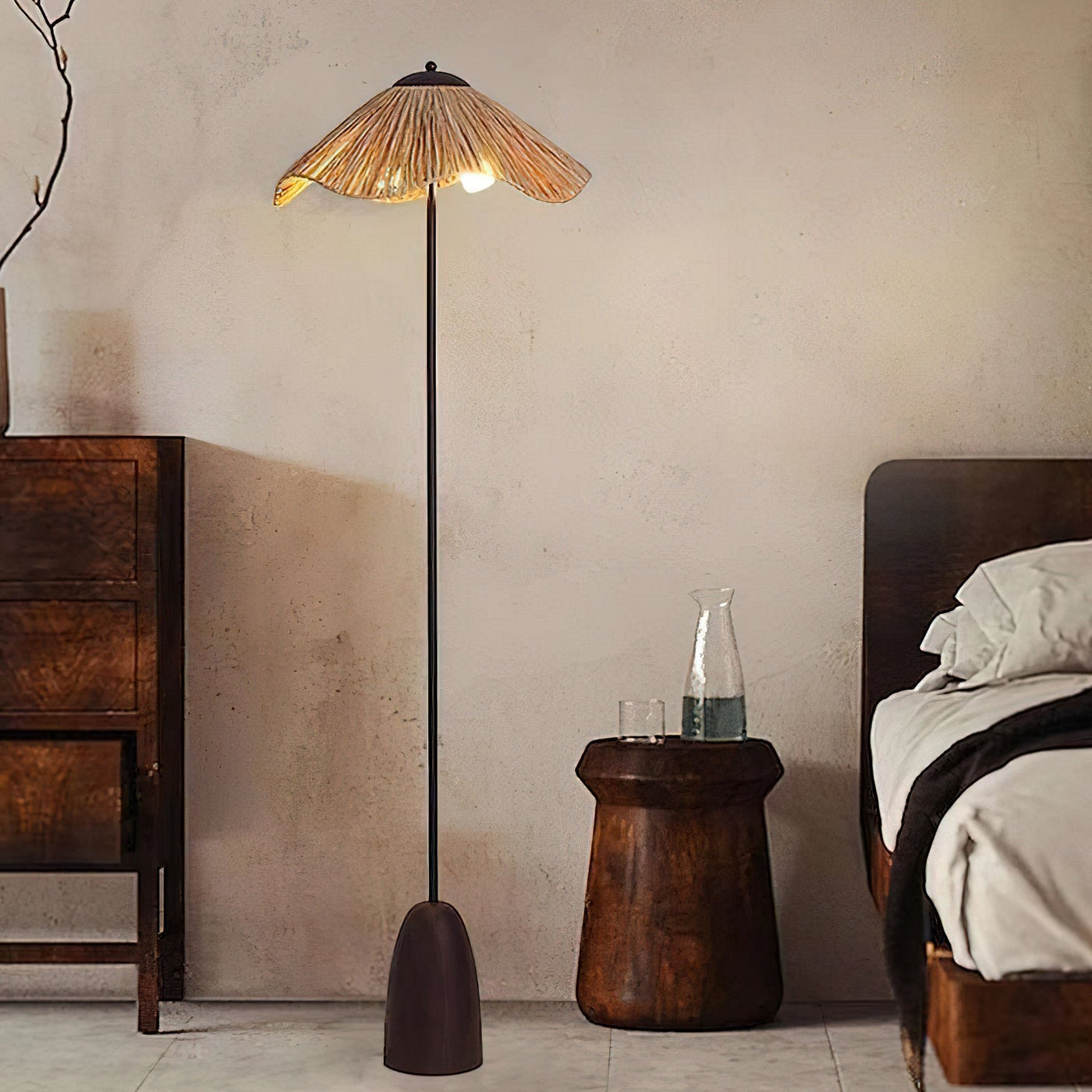 Delira Vloerlamp Met Raffia Kap