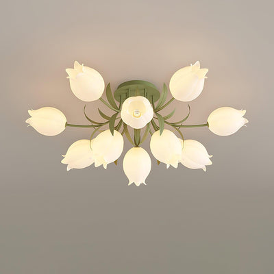 Delira Plafondlamp Bloemvormig Crèmekleurig