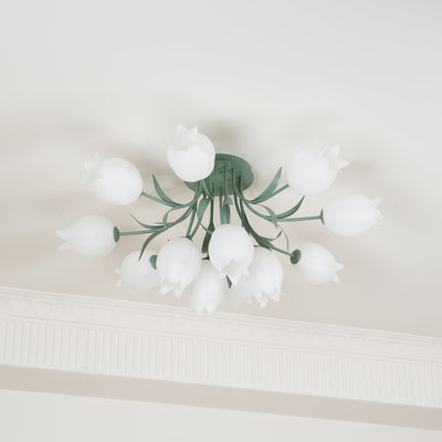 Delira Plafondlamp Bloemvormig Crèmekleurig