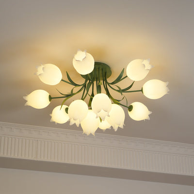 Delira Plafondlamp Bloemvormig Crèmekleurig