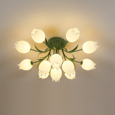Delira Plafondlamp Bloemvormig Crèmekleurig