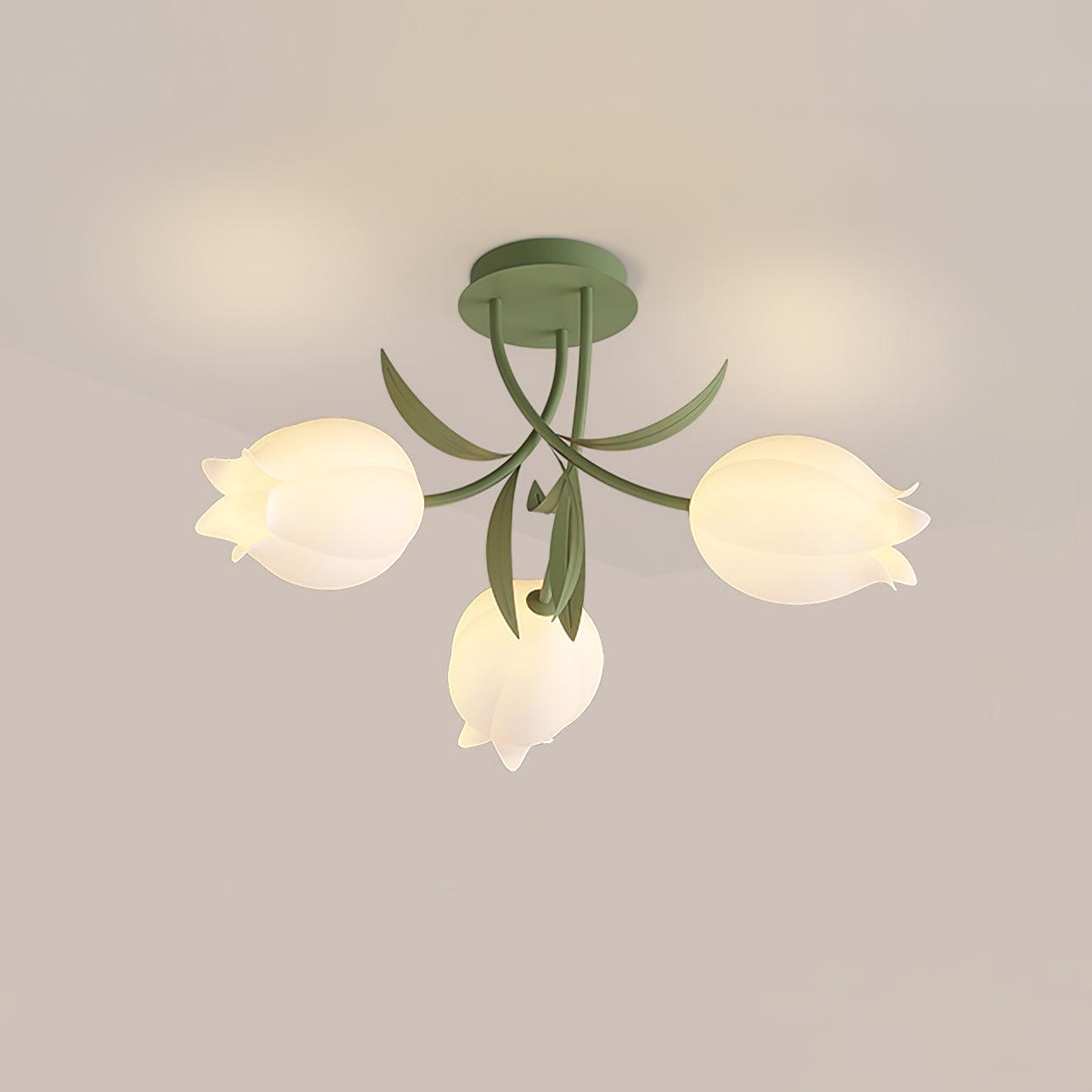 Delira Plafondlamp Bloemvormig Crèmekleurig