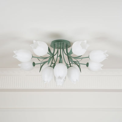 Delira Plafondlamp Bloemvormig Crèmekleurig
