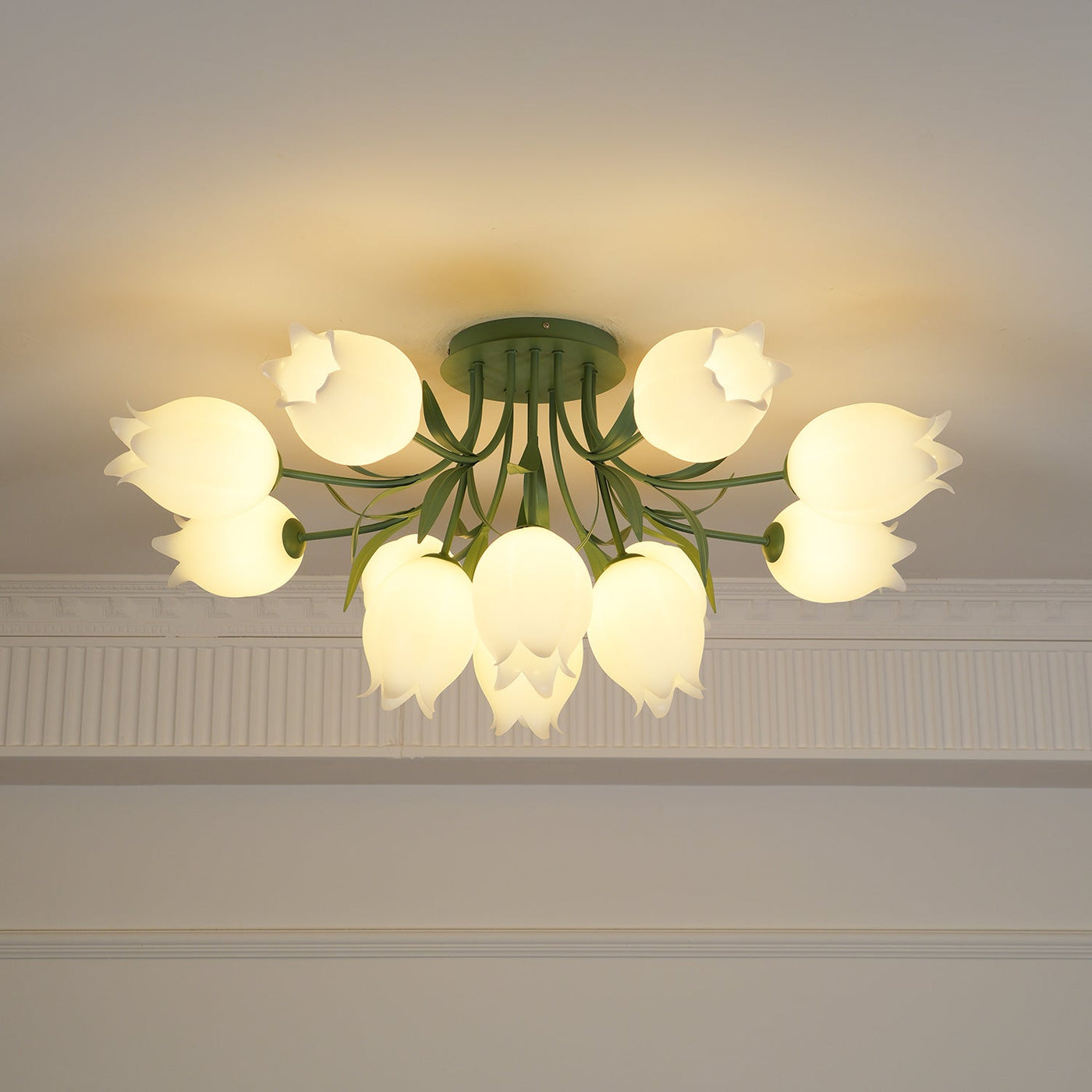 Delira Plafondlamp Bloemvormig Crèmekleurig