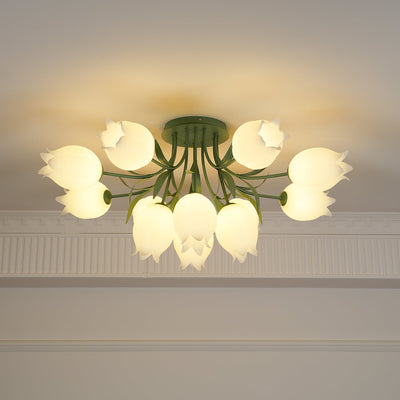 Delira Plafondlamp Bloemvormig Crèmekleurig