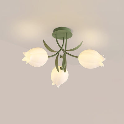 Delira Plafondlamp Bloemvormig Crèmekleurig