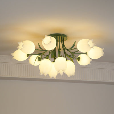 Delira Plafondlamp Bloemvormig Crèmekleurig