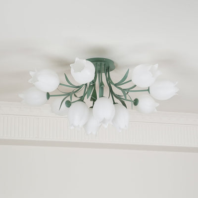 Delira Plafondlamp Bloemvormig Crèmekleurig