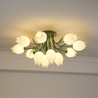 Delira Plafondlamp Bloemvormig Crèmekleurig