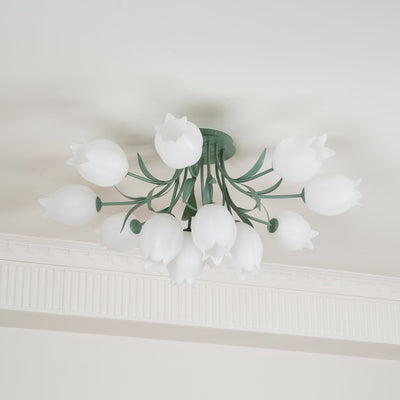 Delira Plafondlamp Bloemvormig Crèmekleurig