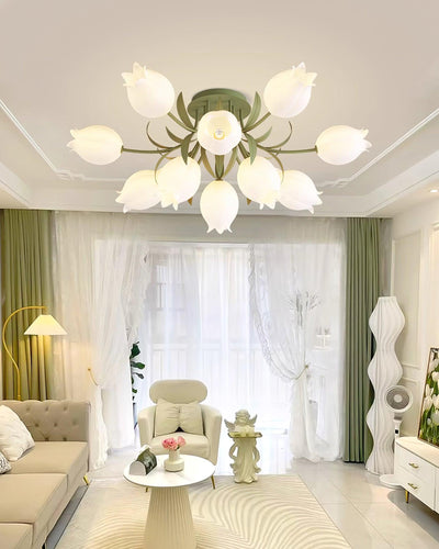 Delira Plafondlamp Bloemvormig Crèmekleurig