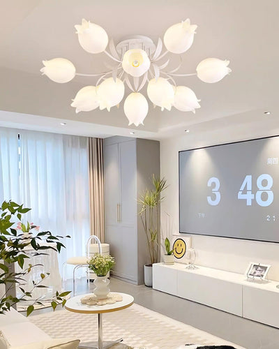 Delira Plafondlamp Bloemvormig Crèmekleurig