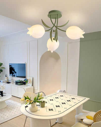 Delira Plafondlamp Bloemvormig Crèmekleurig