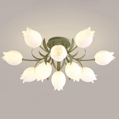 Delira Plafondlamp Bloemvormig Crèmekleurig