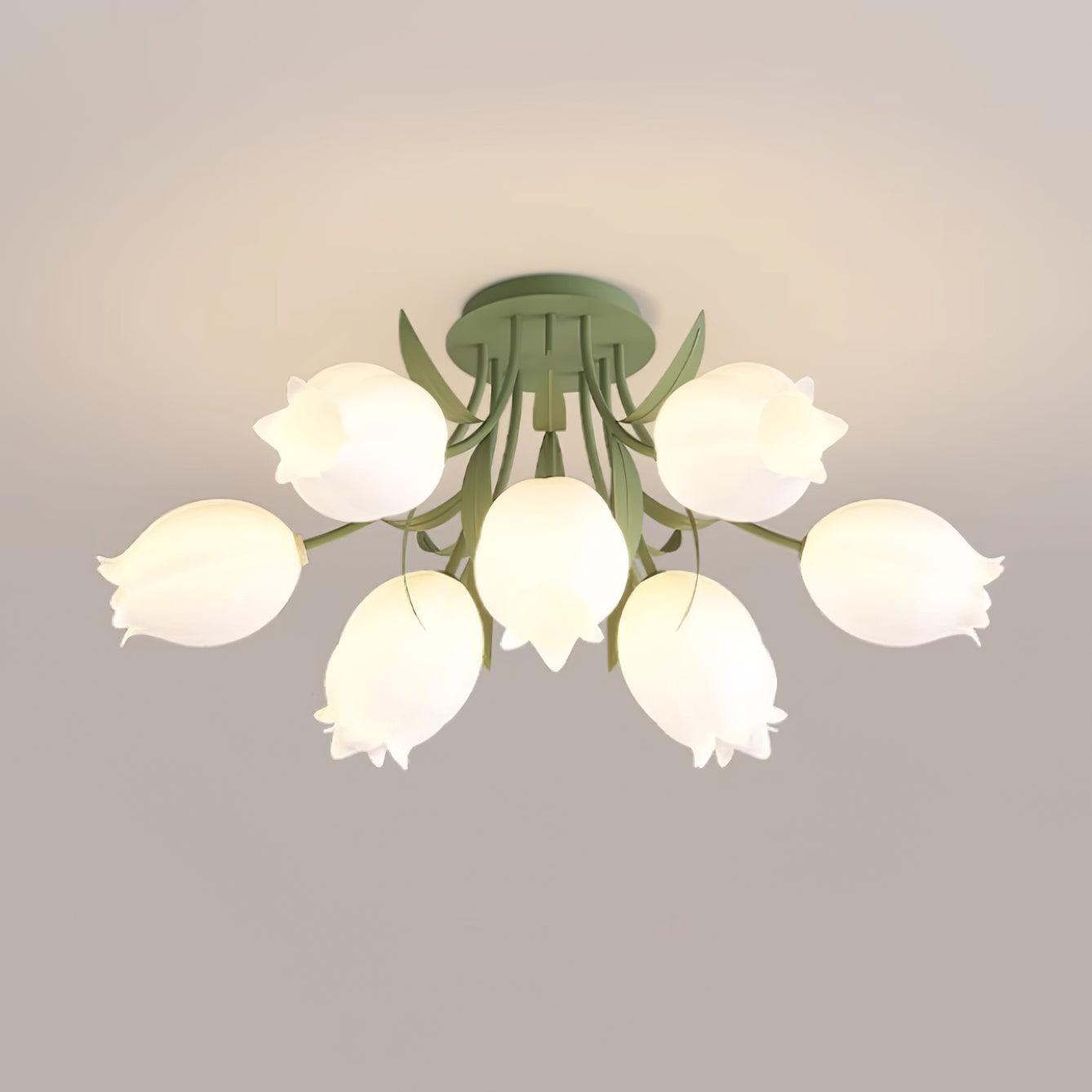 Delira Plafondlamp Bloemvormig Crèmekleurig