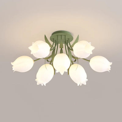 Delira Plafondlamp Bloemvormig Crèmekleurig