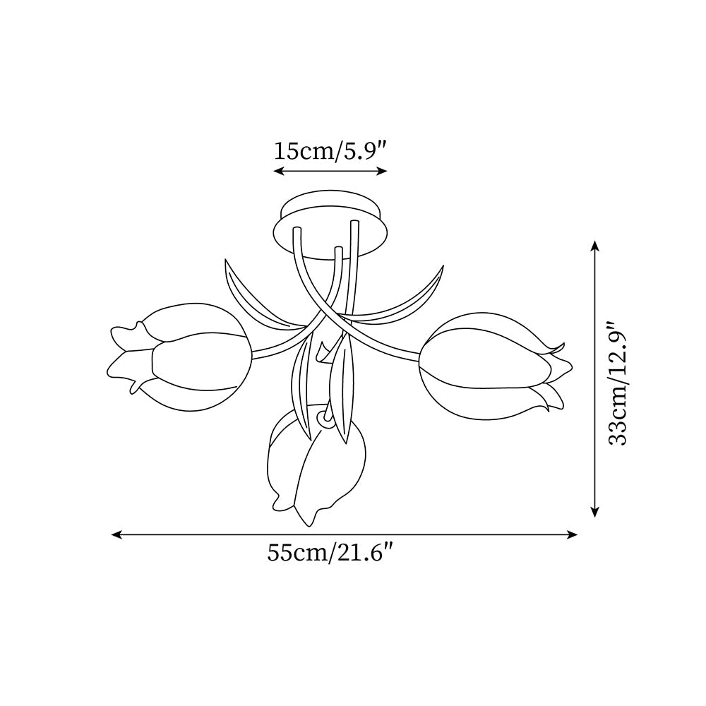 Delira Plafondlamp Bloemvormig Crèmekleurig