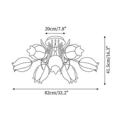 Delira Plafondlamp Bloemvormig Crèmekleurig