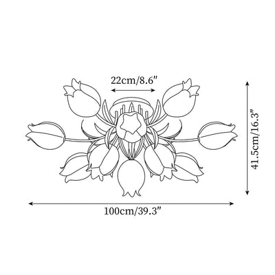 Delira Plafondlamp Bloemvormig Crèmekleurig