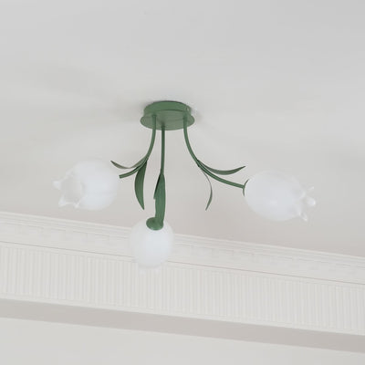 Delira Plafondlamp Bloemvormig Crèmekleurig