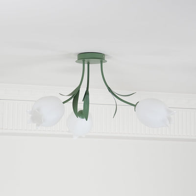 Delira Plafondlamp Bloemvormig Crèmekleurig