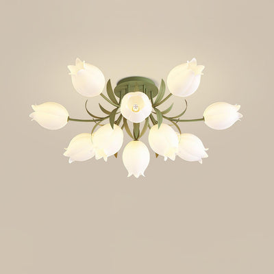 Delira Plafondlamp Bloemvormig Crèmekleurig