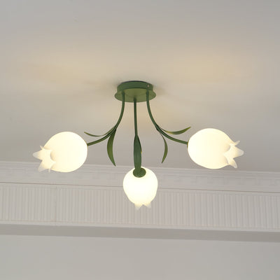 Delira Plafondlamp Bloemvormig Crèmekleurig