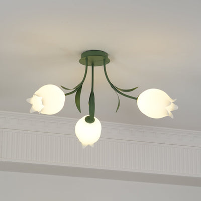Delira Plafondlamp Bloemvormig Crèmekleurig