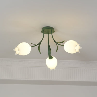 Delira Plafondlamp Bloemvormig Crèmekleurig