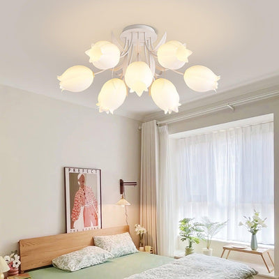 Delira Plafondlamp Bloemvormig Crèmekleurig