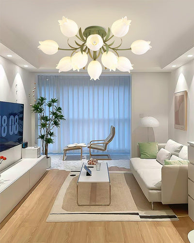 Delira Plafondlamp Bloemvormig Crèmekleurig