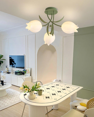 Delira Plafondlamp Bloemvormig Crèmekleurig