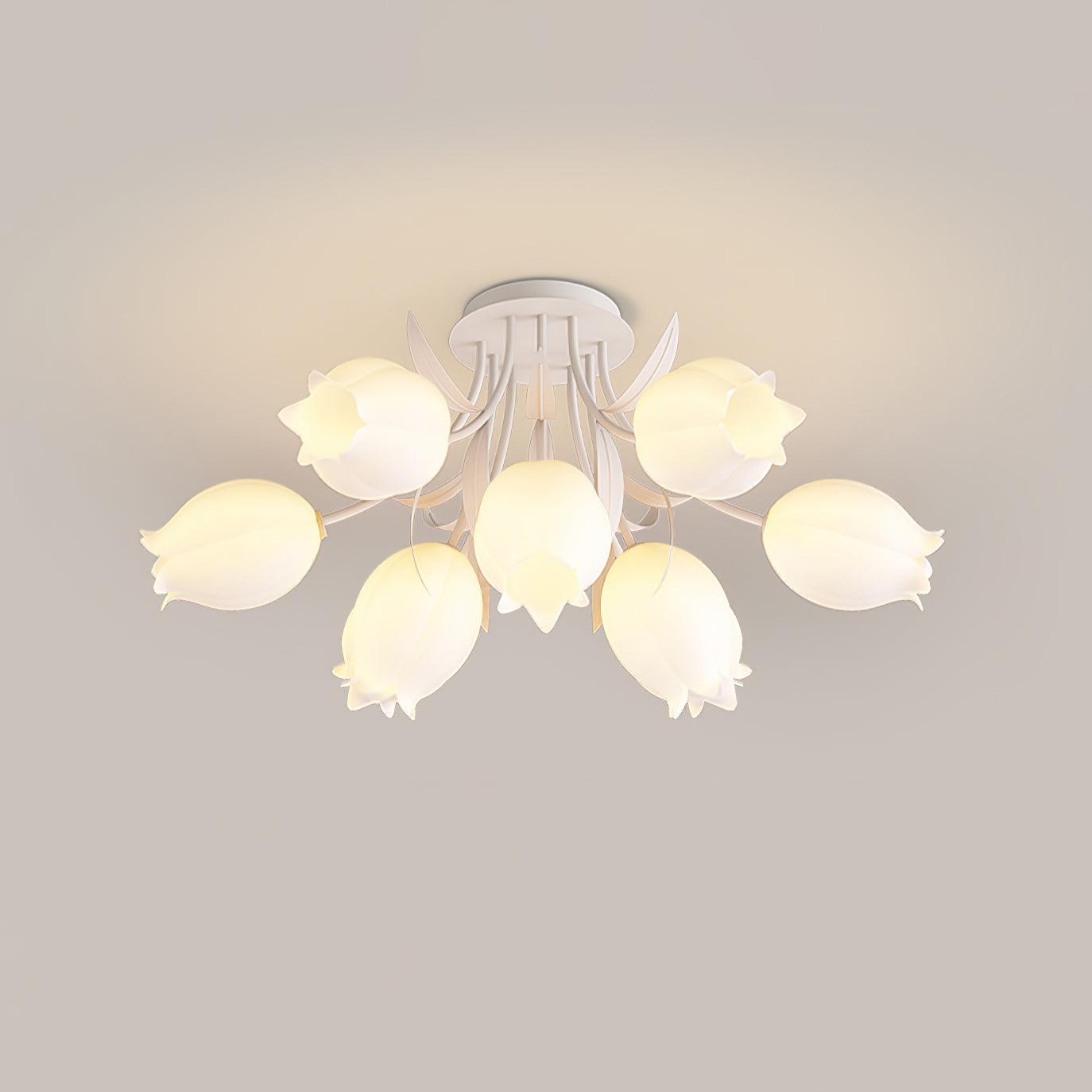 Delira Plafondlamp Bloemvormig Crèmekleurig