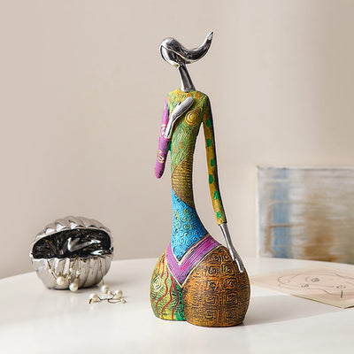 Delira Beeldje Kleurrijke Vrouw Abstract Handgemaakt Kunstobject