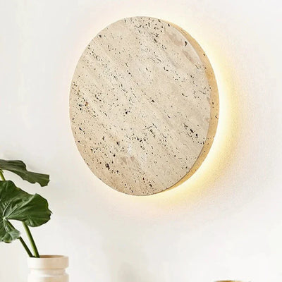 Delira Wandlamp Ronde Travertijn