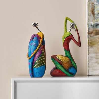 Delira Beeldje Kleurrijke Vrouw Abstract Handgemaakt Kunstobject