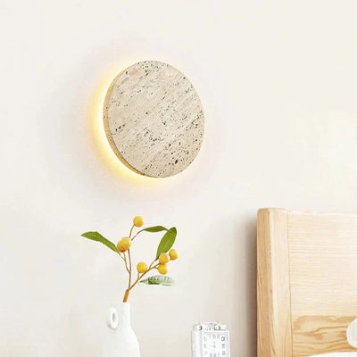 Delira Wandlamp Ronde Travertijn