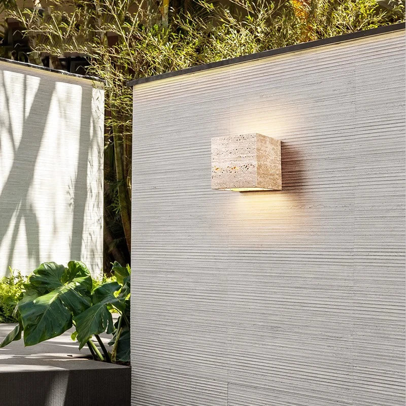 Delira Wandlamp Van Travertijnsteen