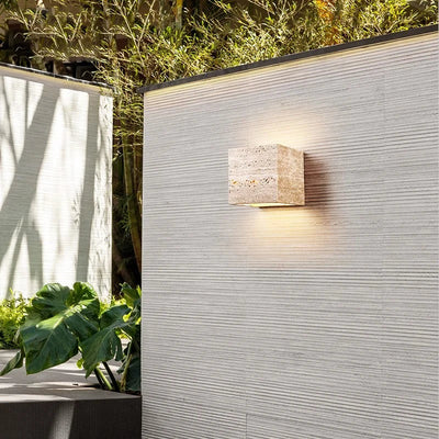 Delira Wandlamp Van Travertijnsteen