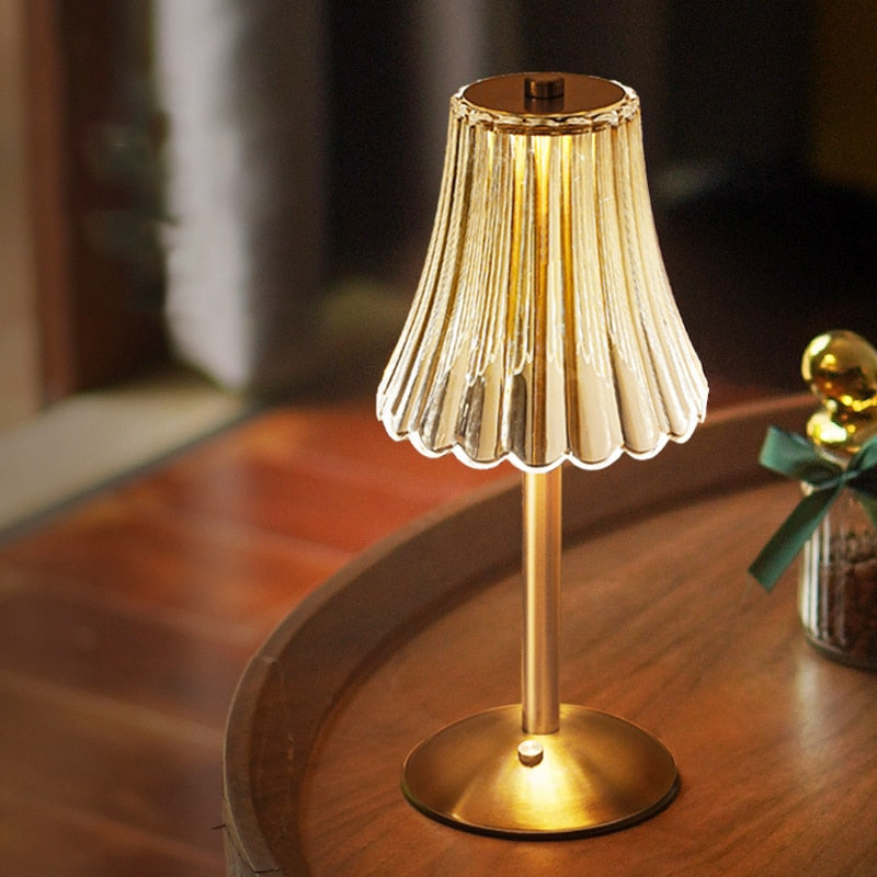 Delira Tafellamp Goud Kristal Design