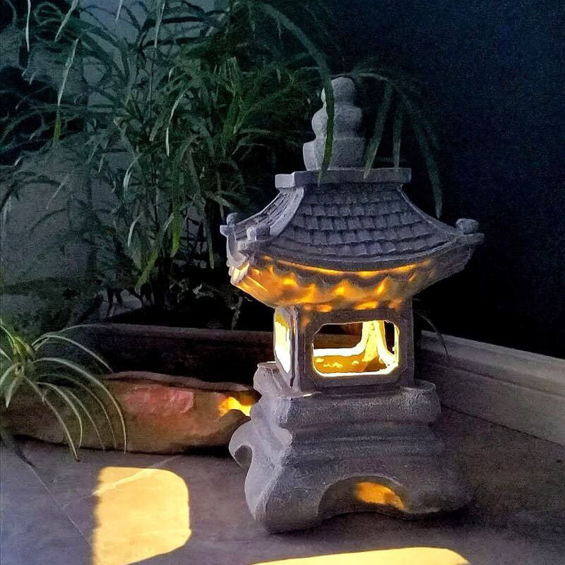 Delira Solar Tuinlamp Zen Pagoda Steenlook