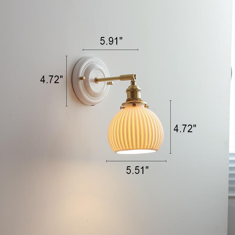 Delira Wandlamp Keramiek Messing Japans Design