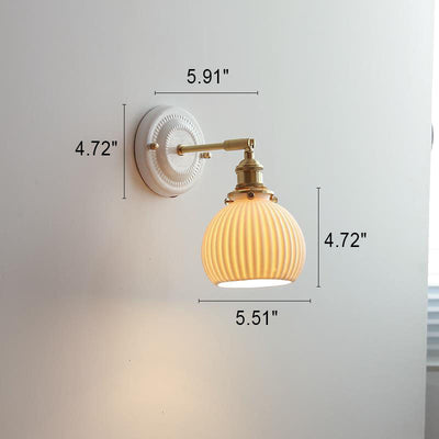 Delira Wandlamp Keramiek Messing Japans Design