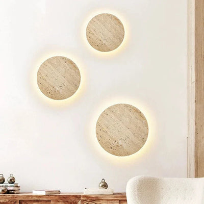 Delira Wandlamp Ronde Travertijn