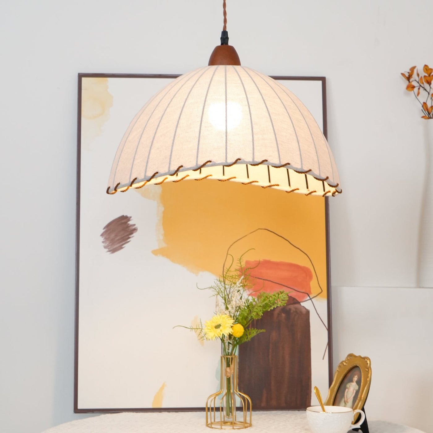 Delira Hanglamp Stoffen Ronde Plooien