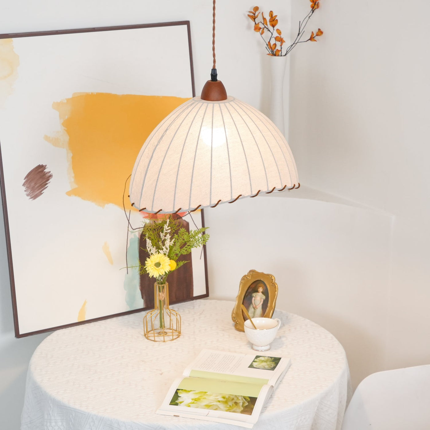 Delira Hanglamp Stoffen Ronde Plooien