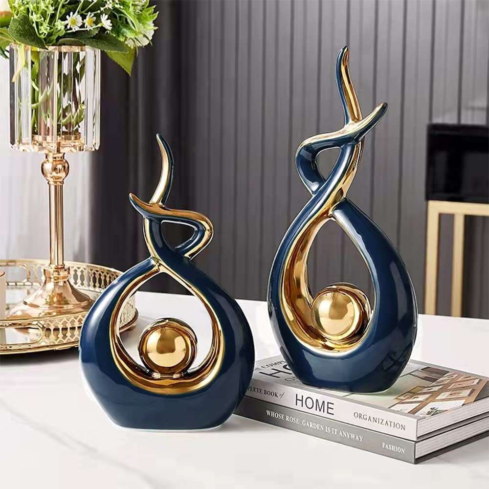 Delira Sculptuur Keramiek Goud Abstract Design